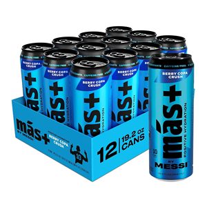 Maas+ by Messi 12oz Sports Drink Multi Pack, Miami Punch & Berry Copa Crush, Electrolytes & Vitamins, No <b>Artificial</b> Sweeteners - Product Image 4