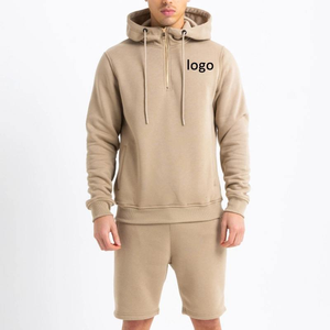 Stylish Hoodies And <b>Short</b> Set 100 Percent Cotton <b>Mens</b> Pakistan Made Gym Wear With <b>Long</b> Sleeve Hoodie And Breathable <b>Shorts</b> - Product Image 3