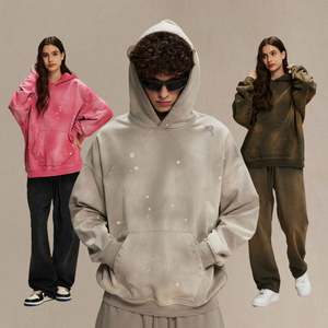 Sudaderas con capucha de hombre con logotipo personalizado 100% algodón negro ácido lavado básico bajo MOQ Winter Essentials - Product Image 4