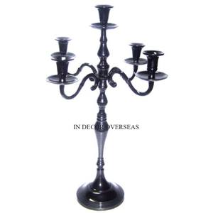Candelabro de 5 brazos de diseño elegante pulido brillante de plata de metal de calidad exclusiva con intrincados detalles de decoración de boda uso - Product Image 4