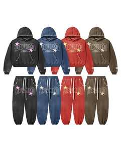 เสื้อฮู้ดแขนยาวพิมพ์ลายเทอร์รี่ฝรั่งเศสหรูหราสำหรับผู้ชาย: เสื้อครอปแขนยาวพิมพ์ลายกรดติดไรน์สโตน - Product Image 1