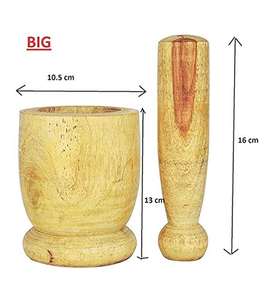 Produit le plus vendu 100% fait à la main pour la maison et la cuisine, mortier et pilon en bois pour les épices, les herbes et le sel au gingembre - Product Image 2