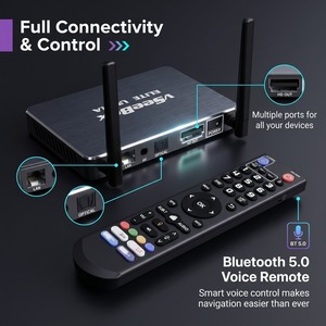 กล่องทีวีแอนดรอยด์ 4K 6K VseeBox Elite Ultra Allwinner H618 4GB 128GB เครื่องเล่นมีเดียอัจฉริยะ รีโมทสั่งงานด้วยเสียง บลูทูธ ไวไฟแบบดูอัลแบนด์ 1000M - Product Image 4