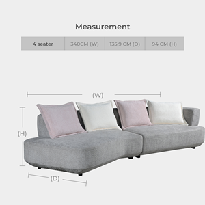 Rembourrage en mousse haute densité Canapé 3/4 places Cadre en bois Ressort zig-zag Amorti confortable pour hôtel Durable Salon facile - Product Image 6
