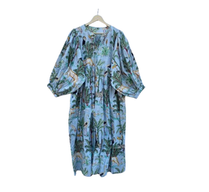 เสื้อทูนิคผ้าฝ้ายทำมือลายเสือ ลายพิมพ์น่ารัก เป็นมิตรกับสิ่งแวดล้อม เหมาะสำหรับใส่ไปปิกนิกในฤดูร้อน - Product Image 6