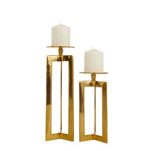 Accueil Accent Éclairage Accessoires Chandelier Bougeoir moderne en laiton aluminium métal pour les fêtes de mariage Ware Candle Holder - Product Image 1