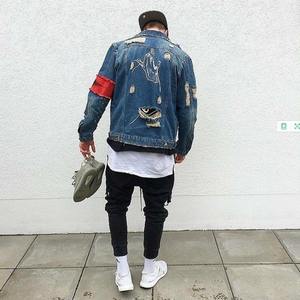 Custom Streetwear Manufacturer Wholesale Denim <b>Jackets</b> Letterman Plus Size Varsity <b>Jacket</b> Stand Collar 100% Cotton <b>Summer</b> <b>Men</b> - Product Image 2