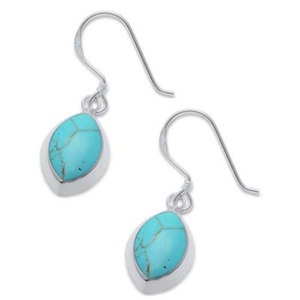 Dreamshow Vintage Brass Natural Stone <b>Drop</b> <b>Earrings</b> Unisex Gold Plated Engagement Jewelry - Product Image 4