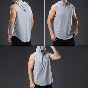 Wholesale <b>Men</b> <b>Sleeveless</b> <b>Hoodies</b> Summer Fitness Training Sweatshirts High Quality Jogging Wear OEM Custom Gym Apparel - Product Image 6