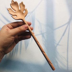 Cuillère à agitateur en bois Longan avec motif de feuille, ustensile fait main du Vietnam, nouveau Design écologique, vente en gros - Product Image 4
