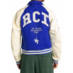 Unisex Cotton Varsity <b>Jackets</b> Custom Designer Logo Casual Baseball Coat Wholesale <b>Canvas</b> Letterman <b>Jacket</b> - Product Image 4