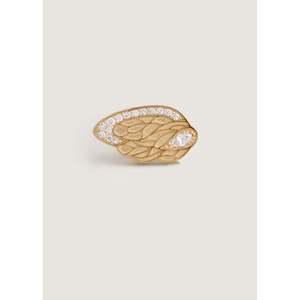 Pendientes de Aro con Diseño de Alas Cleo, Modernos, con Diamantes de Circonio, Perlas, Baño de Rodio y Oro, Ideales para Fiestas y Regalos, Hechos de Latón y Cobre - Product Image 1