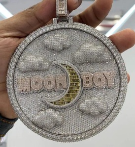 Personalizado Iced out Moissanite Baguette Colgante HIP HOP Plated Stone Jewelry con Diamond Unique Plated Charms - Product Image 3