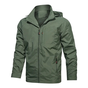 Veste de sport d'extérieur en polyester à logo personnalisé pour hommes coupe-vent imperméable de haute qualité pour la randonnée et la course à pied - Product Image 1