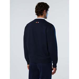 Felpa Girocollo North Sails GB1 Blu Navy 100% Cotone con Logo Ricamato 3D Stile Hip-Hop Taglia XL - Product Image 3
