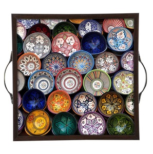 Bandeja de Madera de Mango Hecha a Mano con Diseño de Mandala Ecológico y Borde Negro, de Fabricante Confiable - Product Image 4