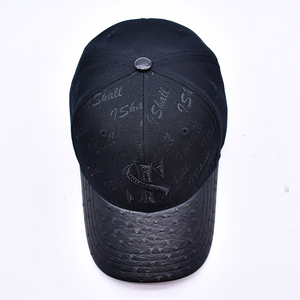 Casquette de baseball à bord en polyester/coton noir de luxe motif animal 3D S lettre conception réglable Snapback Image Streetwear chapeau - Product Image 5