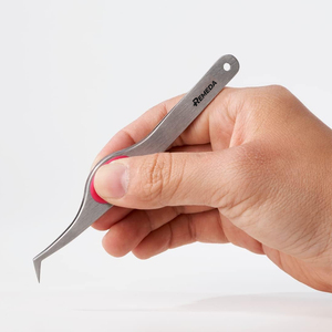 REMEDA-Pinzas de punta en ángulo de alta precisión, 12cm, agarre de cojín, pinzas de joyería con potencia Manual, juego de instrumentos de puntas en ángulo fino - Product Image 5