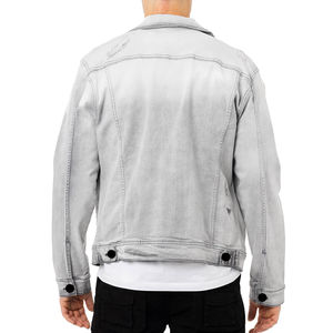 2024 qualité supérieure hommes manches longues Denim vestes respirant à capuche déchiré bouton caractéristique motif haute rue OEM entretenu - Product Image 2