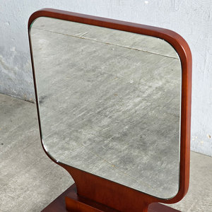 Reddish-Brown Wood Standing Makeup <b>Mirror</b> Desktop GNG009 Single Side <b>Foldable</b> - Product Image 5