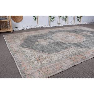 Alfombra turca Vintage 9x12 Patchwork tejido plano gris Beige lana látex para adolescentes Decoración Para sala de estar 6,4x9,9 pies alfombras turcas Vintage - Product Image 2