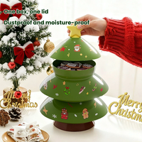 Opbergdoos voor kerstboom snoepjes, stapelbaar, meerlaags, voor snacks en noten, grote capaciteit, opbergdoos voor feestdagen sieraden