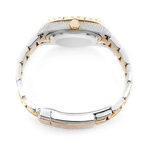 Reloj de Moda con Incrustaciones de Moissanita, Diseño Audaz con Diamantes VVS, Reloj de Cuarzo para Hombre con Esfera de Acero Inoxidable y Cristal Revestido - Product Image 4