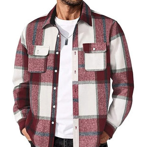 Chemise en flanelle épaisse, tissu brossé, toucher doux, coutures robustes, coupe moderne ajustée, idéale pour la superposition automne-hiver - Product Image 1