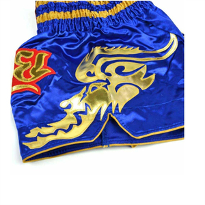 Short de combat de Muay Thai brodé sur mesure Short d'entraînement en Satin de soie Short d'entraînement sportif unisexe de Muay Thai nouvel arrivage - Product Image 3