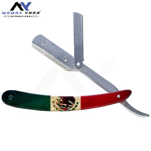 Barbier professionnel Swing Lock Rasoir tout en métal Drapeau mexicain Conception Logo OEM personnalisé Prix de gros disponibles - Product Image 1