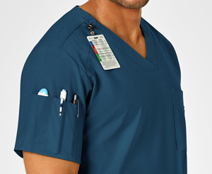 Alta calidad elástico masculino enfermería Scrub médico Scrubs Tops médico uniforme para hombres - Product Image 3
