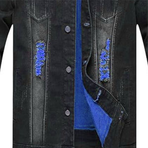 Nuevo fabricante de estilo de socorro personalizado y venta al por mayor más nuevo diseño Denim Blue Jeans Jacket Coat para hombres - Product Image 4