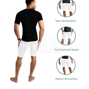 Shorts de compression de fitness pour hommes de haute qualité Conception personnalisée Motif solide mi-coton en ligne Prix de gros Décontracté à vendre - Product Image 4