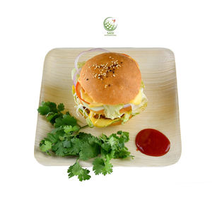 Vaisselle jetable en feuille de palmier biodégradable naturelle 100% assiettes à dîner carrées pour mariages et événements but de service alimentaire - Product Image 1