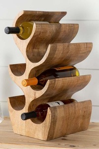 Organizador de botellas de vino de madera artesanal de lujo clásico, accesorio de soporte de vino de lujo hecho a mano para bares - Product Image 4