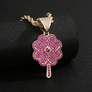 Colgante de moda de latón chapado en oro de 14K con circonita, diseño de perro pequeño estilo Hip Hop, para hombres y mujeres - Product Image 6