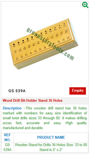 GS 539A Support de foret à bois avec 36 trous pour outils et équipements de bijouterie - Product Image 2