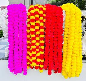 มาลัยดอกดาวเรืองเทียมตกแต่งบ้านสำหรับงานแต่งงานของดิวาลีฉากหลังของตกแต่งเวทีพระพิฆเนศ - Product Image 1