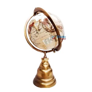 Wholesale Vintage Brass Antique World Globe With Stand Rotating Educational Display Gift For Home Office & Study Decor - Product Image 1
