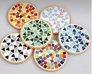 Posavasos Cuadrado de Mosaico de Vidrio con Diseño de Alfabeto, Aislante de Calor, para Mesa de Cocina, Comedor, Hogar, Café, Bebidas - Product Image 6