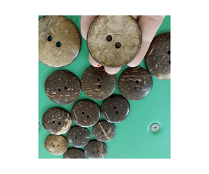 กระดุมกะลามะพร้าวกระดุมขัดทรงกลมแบบธรรมชาติ50มม. สีธรรมชาติแบบเรียบ - Product Image 1