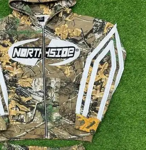 ชุดเซ็ตเสื้อฮู้ดลายพรางแขนยาวพร้อมซิปและกางเกงขาสั้นสำหรับผู้ชาย แบรนด์ North Side ผ้าโพลีเอสเตอร์ระบายอากาศได้ดี เหมาะสำหรับใส่ในฤดูใบไม้ร่วง - Product Image 2