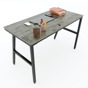 Minimalist 120x60x75cm <b>Computer</b> <b>Desk</b> with Trapez 2 Iron Legs & Built-in Bookshelf Assembled Required SPD68145 - Product Image 2