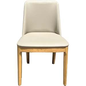 Set di 2 Sedie da Pranzo Moderne Imbottite in Crema con Struttura e Schienale in Legno Naturale per Sala da Pranzo e Soggiorno - Product Image 4