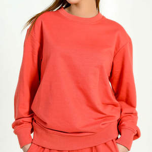 Sweat-shirt épais personnalisé pour femmes Pull en polaire de sport à manches longues de couleur unie Sweat-shirt uni pour femmes - Product Image 6