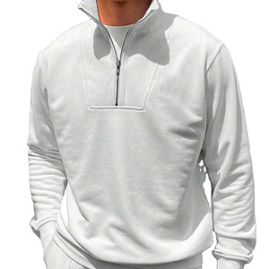 Sudadera con media cremallera cómoda de algodón de otoño para hombre personalizada, jersey para hombre, sudadera con cremallera 1/4 para hombre, tarifa al por mayor 2024 - Product Image 1