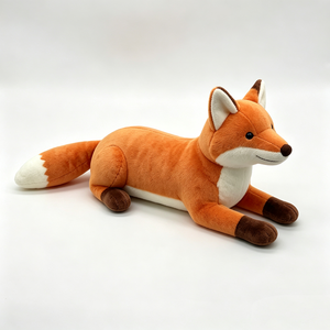 Customized <b>Cute</b> sitting red fox plush toy, Soft orange fox stuffed animal, fox plushie with bushy tail,Adorable fox plush <b>doll</b> - Product Image 3