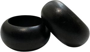 Ensemble de 12 ronds de serviette demi-ronds en bois noir pour dîner de fête décor de ferme fête Thanksgiving Noël autres occasions - Product Image 2