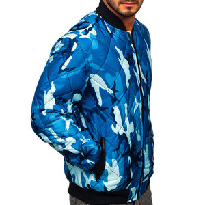 High Quality Men's Custom Logo Front Winter Bomber Jacket Breathable V-neck Design <b>Cheap</b> Price - Product Image 2