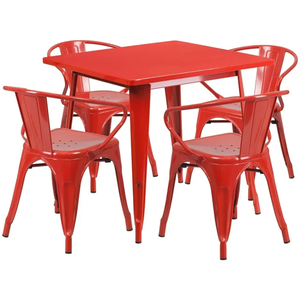 Meubles de salle à manger d'extérieur pas chers, style vintage industriel rétro, tables et chaises pour cafés, restaurants, événements - Product Image 1
